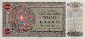 Slovenská národná banka, Bratislava - bankovka v hodnote 1 000 Ks